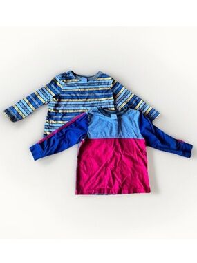 Hanna Andersson Boys 2pc Bundle Long Sleeve Shirts Size 100cm US 4 Stripe Color